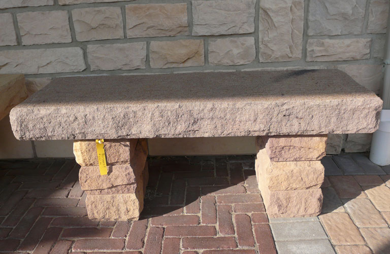 Lones Stone - 4' Burgandy Sandstone Bench